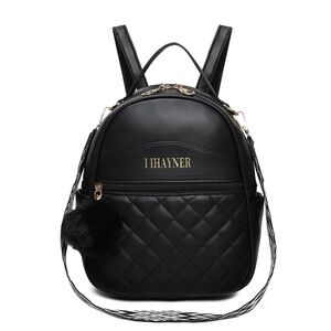 Black Quilted Women's Backpack